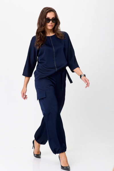Блуза, брюки Karina deLux M-1295/1 темно-синий - фото 3