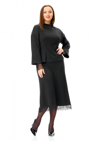 Джемпер, юбка, манжеты T&N 7721 черный - фото 7