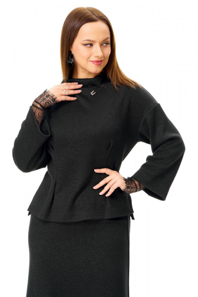 Джемпер, юбка, манжеты T&N 7721 черный - фото 5