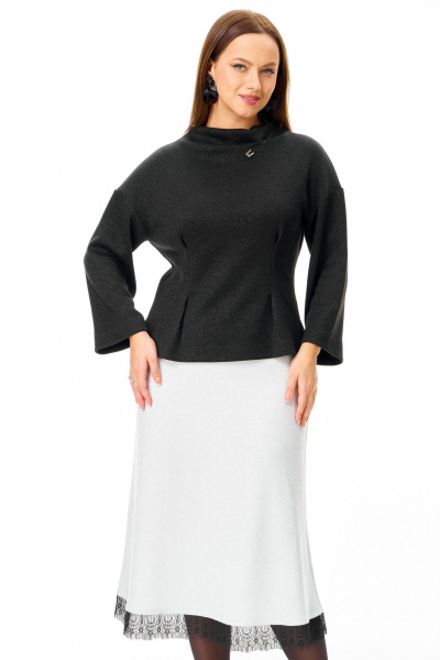Джемпер, юбка, манжеты T&N 7721 черный-белый - фото 8