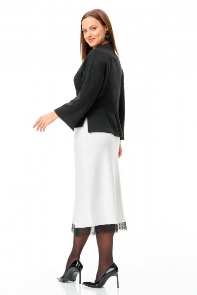 Джемпер, юбка, манжеты T&N 7721 черный-белый - фото 7