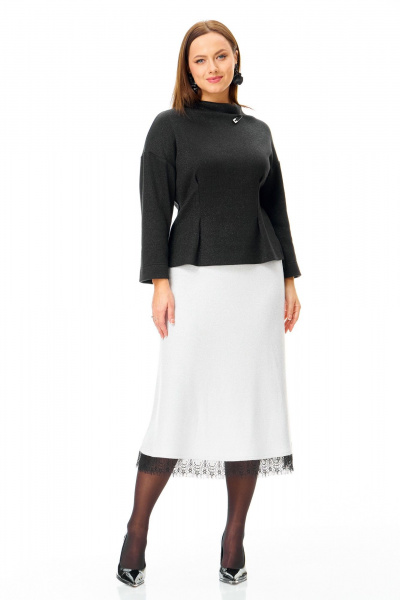 Джемпер, юбка, манжеты T&N 7721 черный-белый - фото 6