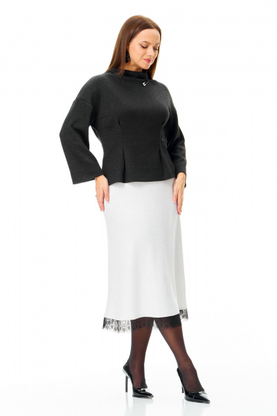 Джемпер, юбка, манжеты T&N 7721 черный-белый - фото 4