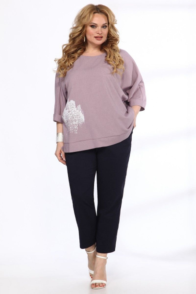 Блуза, брюки Angelina & Сompany 541 синий-сирень - фото 2