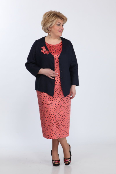 Костюм из платья и жакета с разрезом и круглыми вырезами Djerza 2019 - фото 8