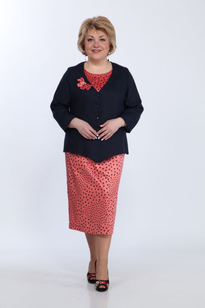 Костюм из платья и жакета с разрезом и круглыми вырезами Djerza 2019 - фото 2