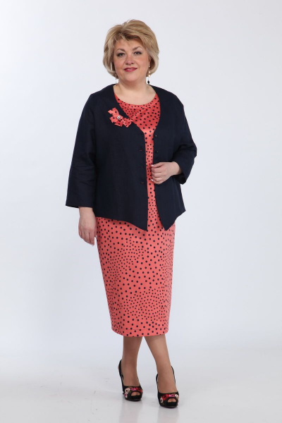 Костюм из платья и жакета с разрезом и круглыми вырезами Djerza 2019 - фото 6