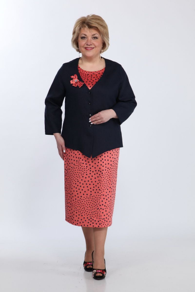 Костюм из платья и жакета с разрезом и круглыми вырезами Djerza 2019 - фото 4