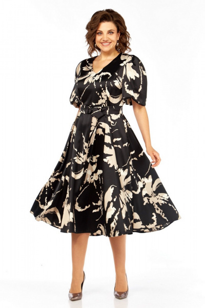 Платье Милора-стиль 1419 черный_с_принтом - фото 4