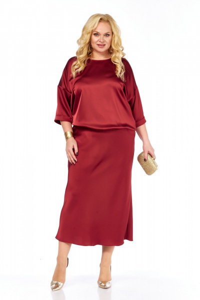 Блуза, юбка Элль-стиль 2449/1 бордо - фото 12