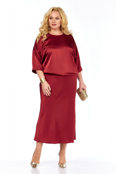 Блуза, юбка Элль-стиль 2449/1 бордо - фото 8