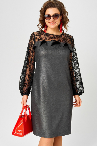 Платье EVA GRANT 7284С черный-графит - фото 13