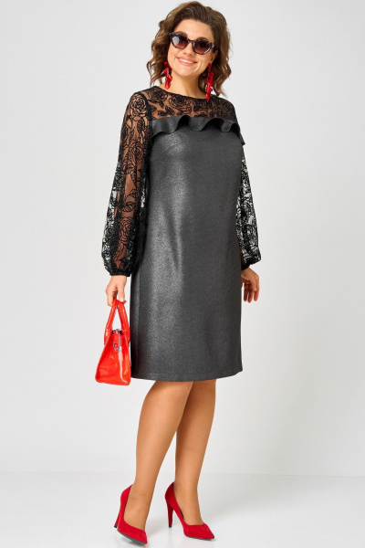 Платье EVA GRANT 7284С черный-графит - фото 8