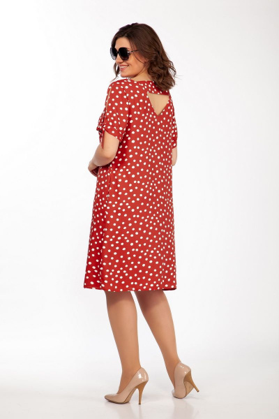 Платье Lady Secret 3653.1 алый+горошек - фото 2