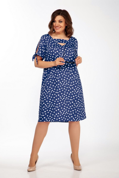 Платье Lady Secret 3653.1 синий+горошек - фото 2
