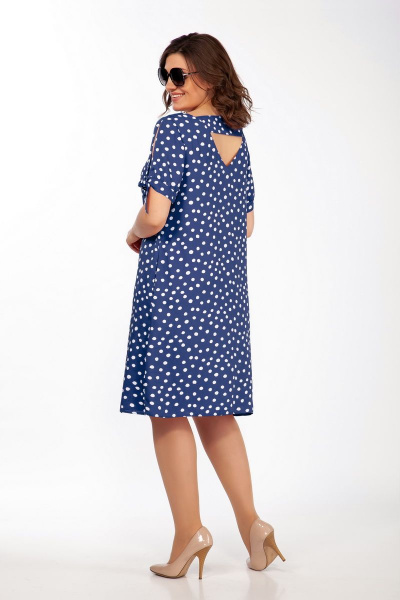 Платье Lady Secret 3653.1 синий+горошек - фото 3