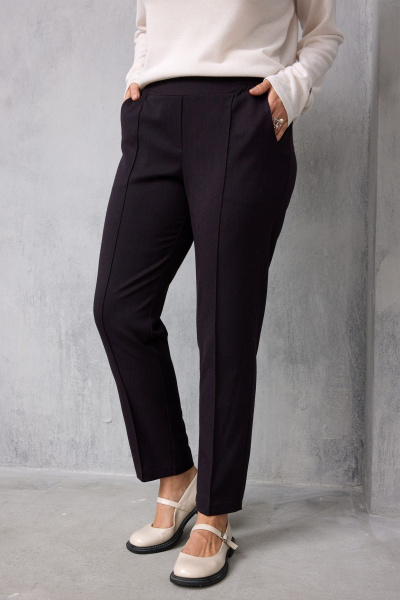 Брюки BegiModa 6078 черный_баклажан - фото 8