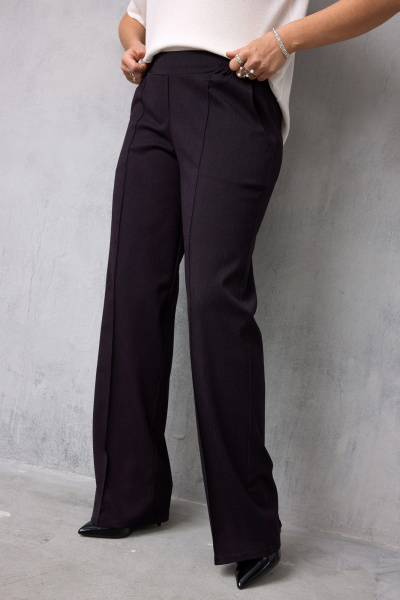 Брюки BegiModa 6079 черный_баклажан - фото 7