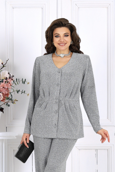 Брюки, жакет Ninele 7477 серебряный - фото 2