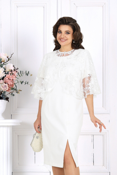 Накидка, платье Ninele 7516 молочный - фото 9