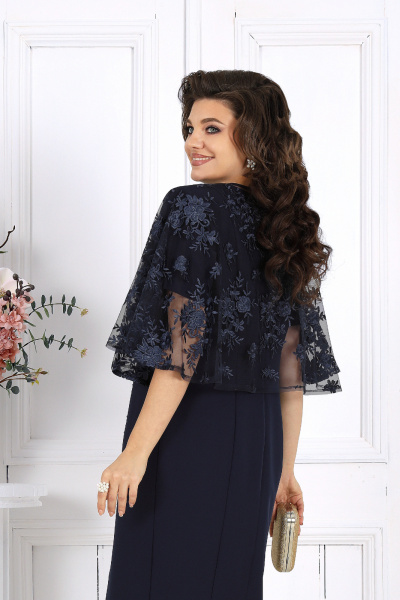 Накидка, платье Ninele 7516 синий - фото 12