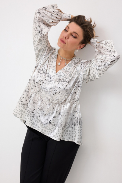 Блуза BegiModa 4146 круги_на_белом - фото 7