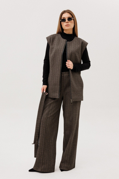 Брюки, жилет Ambera Style 2142 коричневый - фото 2