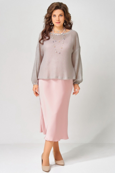Накидка, платье Fita 3223 розово-дымчатый - фото 4