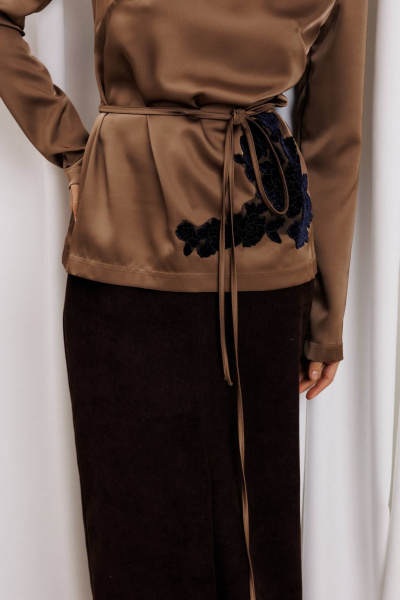 Блуза, юбка Gizart 5435 капучино,шоколадный - фото 3