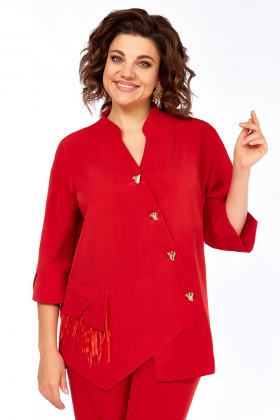 Брюки, жакет БагираАнТа 1090 красный - фото 2