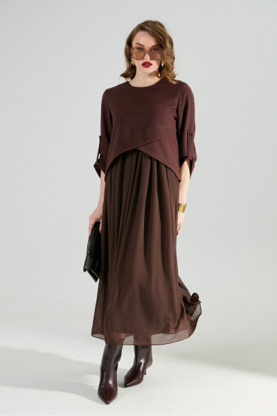 Платье NikVa 740-21 шоколад - фото 3