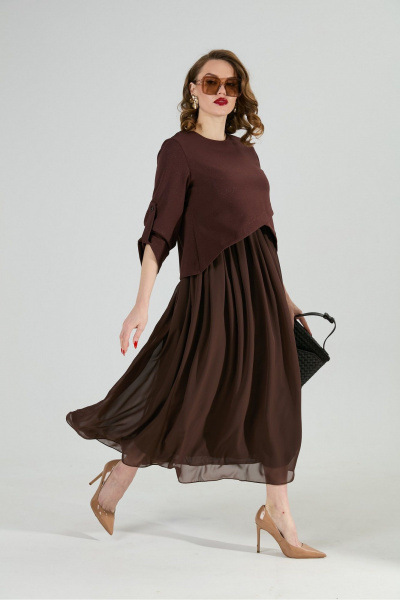Платье NikVa 740-21 шоколад - фото 5