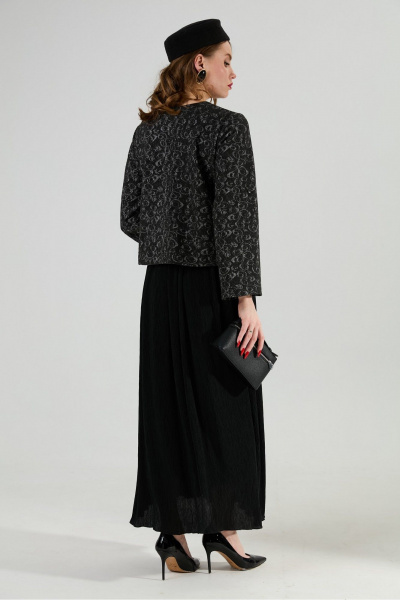 Платье NikVa 740-22 графитовая_абстракция/чёрный - фото 7