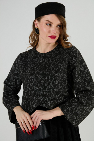 Платье NikVa 740-22 графитовая_абстракция/чёрный - фото 5