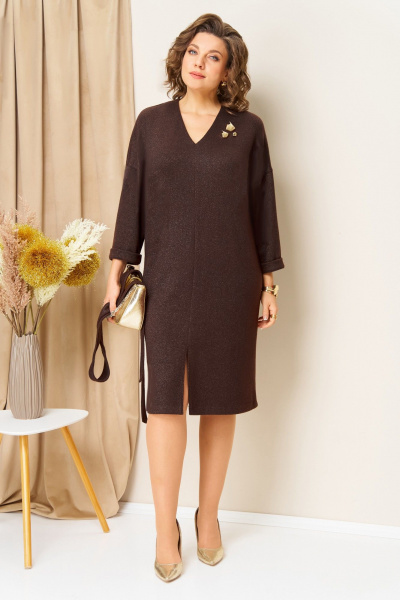 Платье VOLNA 1451 шоколад - фото 4