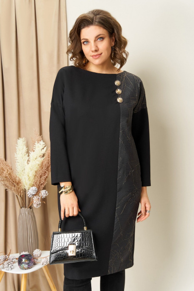 Платье VOLNA 1452 черный - фото 2