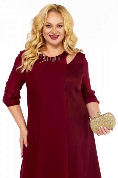 Платье Belinga 1237 бордовый - фото 5