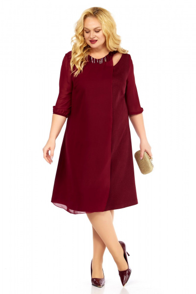 Платье Belinga 1237 бордовый - фото 3