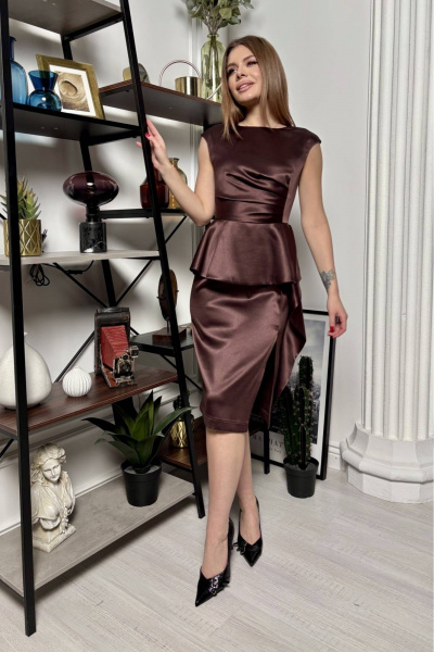 Платье AVEEVA 5160 шоколадный - фото 2