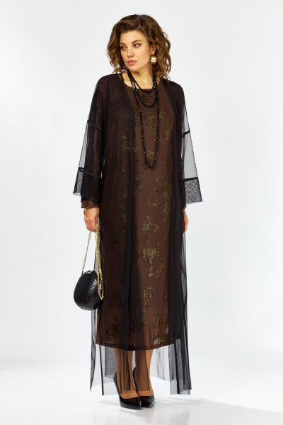 Кардиган, платье Lady Secret 25306 коричневый+черный - фото 3