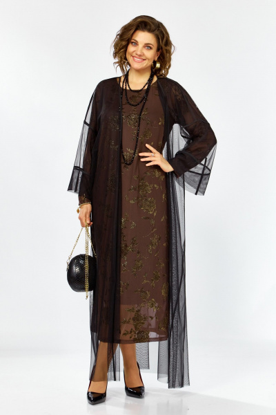 Кардиган, платье Lady Secret 25306 коричневый+черный - фото 1