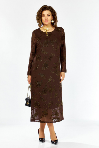 Кардиган, платье Lady Secret 25306 коричневый+черный - фото 6