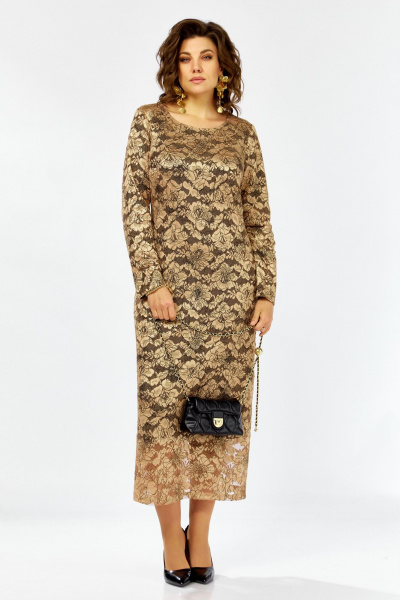 Платье Lady Secret 25311 золото+черный - фото 4