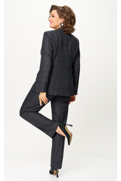 Брюки, жакет БелЭльСтиль 412-3_03_22+609-3_23_22 серо-коричневая клетка - фото 10