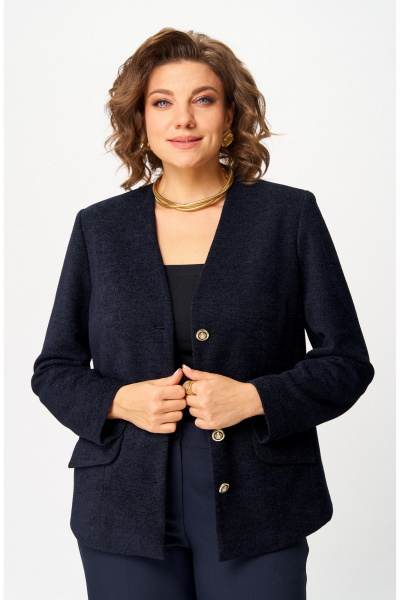 Брюки, жакет БелЭльСтиль 849-2_85_22+601-2_88_22 синий - фото 5