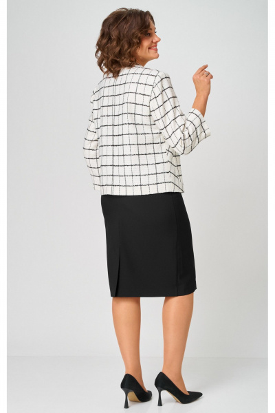 Жакет, юбка БелЭльСтиль 861-2_59_22+557-2_58_22 бело-черный - фото 9