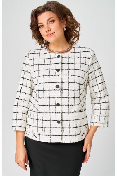 Жакет, юбка БелЭльСтиль 861-2_59_22+557-2_58_22 бело-черный - фото 7