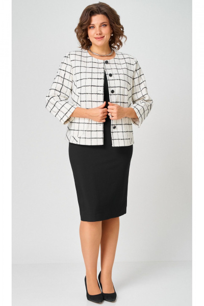 Жакет, юбка БелЭльСтиль 861-2_59_22+557-2_58_22 бело-черный - фото 5