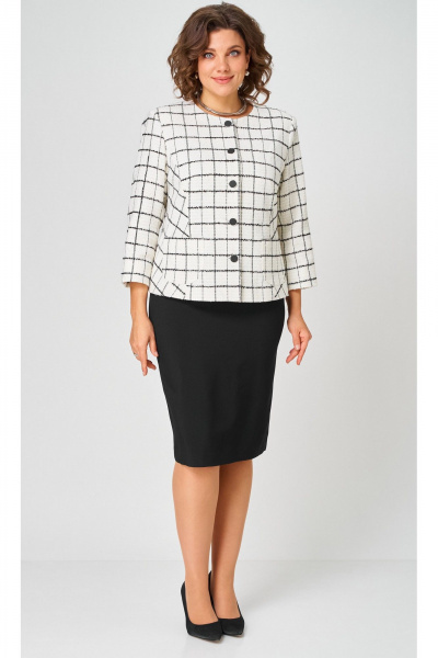Жакет, юбка БелЭльСтиль 861-2_59_22+557-2_58_22 бело-черный - фото 1