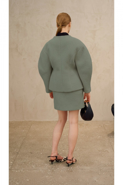 Полупальто, юбка Lokka 1718С хаки - фото 5